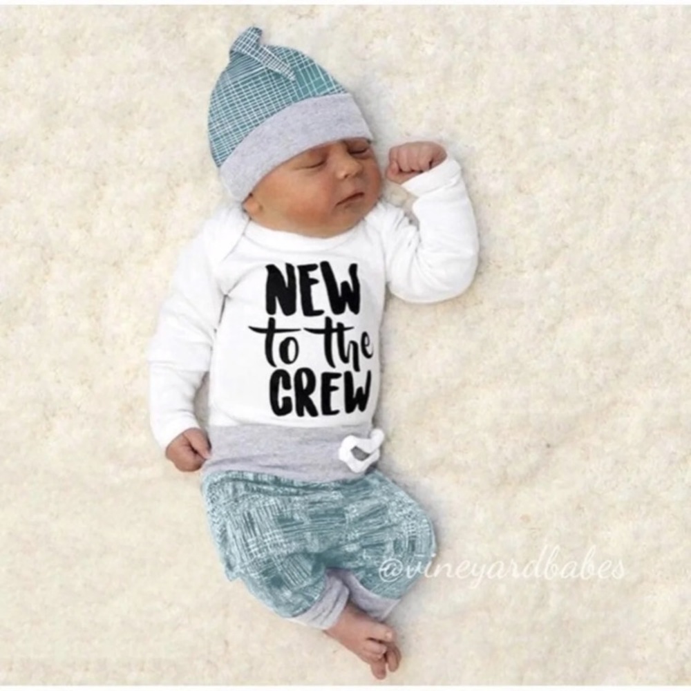 New to the crew onesie set - 3-6 mth